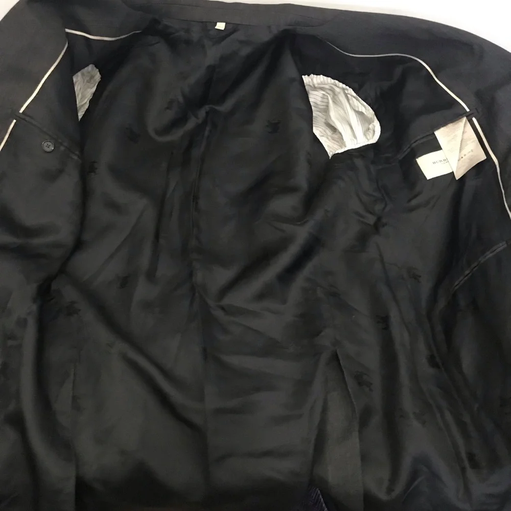 Burberry Virgin Wool Men's Charcoal Suit Jacket & Pants - Size 54